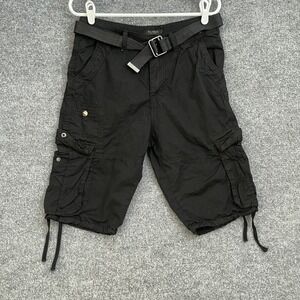 Blu Rock New York Cargo Shorts Mens Sz 30 Black Goth Belt N Loop